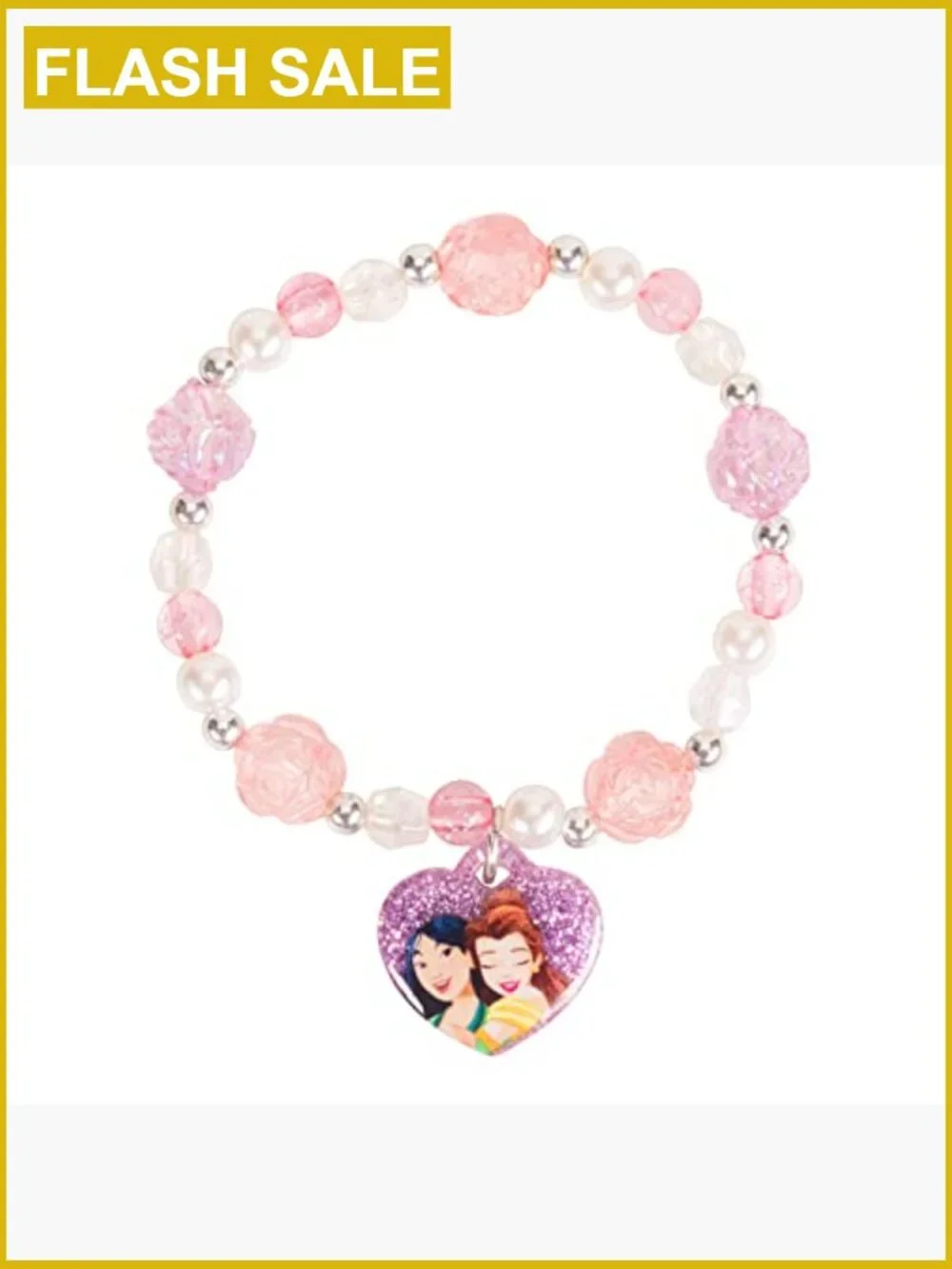 3 Piece Princess Jewelry Set with Beaded Necklace Bracelet Ring for Girls Dress